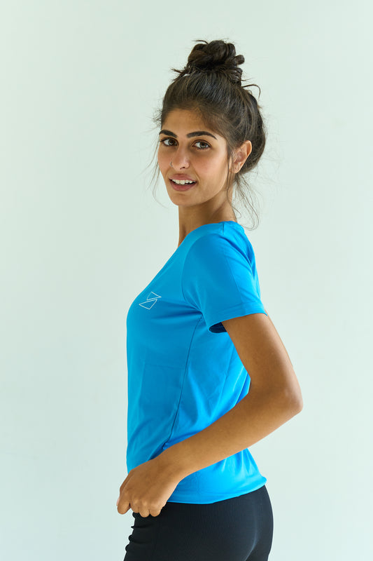 V-NECK DRI-FIT T-SHIRT IN BLUE