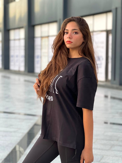 “STAY HUMBLE” OVERSIZED TEE IN BLACK