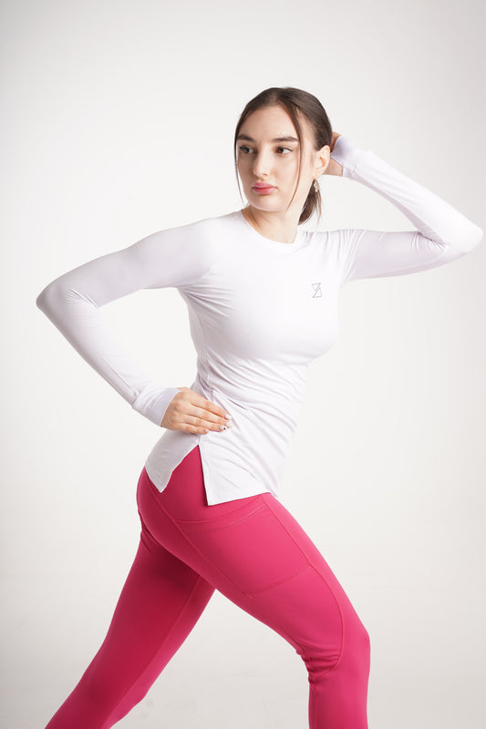 SLIM FIT DRI-FIT LONG SLEEVE IN WHITE