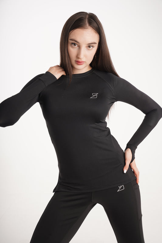 SLIM FIT DRI-FIT LONG SLEEVE IN BLACK